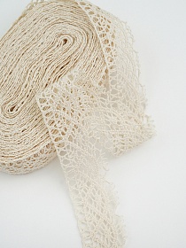 Кружево цв.суровый, ш.30мм, хлопок-100%, 10м, рис.024/3
