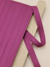 Лента киперная цв.винтажная темная фуксия, ш.13мм, хлопок-100%