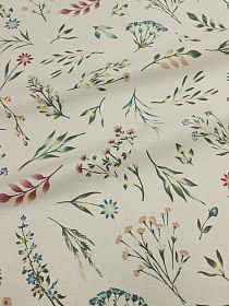 Полулен-Сатин "Разнотравица", ш.2.2 м, лен-22%, хлопок-78%, 190гр/м.кв