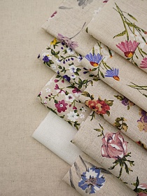 Набор тканей для рукоделия "Полулён: Радость лета", 45*30 см, 10 шт