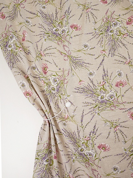 Полулен "Ароматные букеты" (на суровом), СОРТ2, ш.1.5м, лен-30%, хлопок-70%, 140гр/м.кв