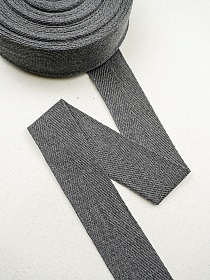 Лента киперная цв.темно-серый, 40мм, хлопок-90%, п/э-10%
