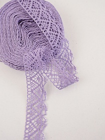 Кружево цв.сиреневый, ш.30мм, хлопок-90%, п/э-10%, 10м, рис.024/27