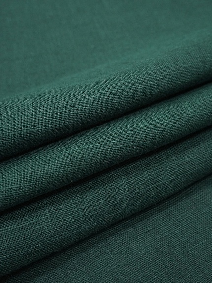 Лен костюмный с эффектом мятости цв.Темный малахит, ш.1.45м, лен-100%, 190гр/м.кв