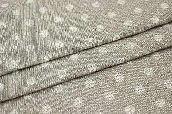 Полулен жаккард "Горох" цв.суровый, ВИД2, ш.1.65м, лен-83%, хлопок-17%, 310гр/м.кв
