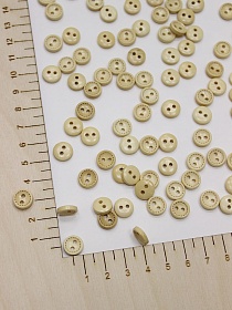 Пуговица с штрихами по кругу светлое дерево, ВИД2,10мм, 2 отверстия