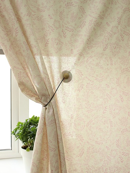 Полулен "Полевой венок" (на суровом), ш.1.5м, лен-30%, хлопок-70%, 147гр/м.кв