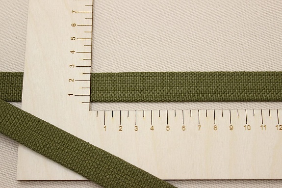 Лента ременная цв.зеленый хаки, ш.20мм, хлопок-100%