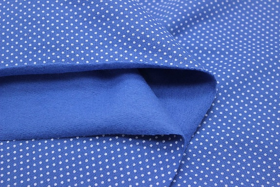 Футер 2-х нит. начес "Белое пшено на т.голубой дымке", ш.2.14м(1.07м*2,чулок),Карде, хл-100%