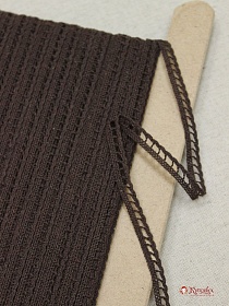 Кружево цв.шоколад, ш.08мм, хлопок-90%, п/э-10%