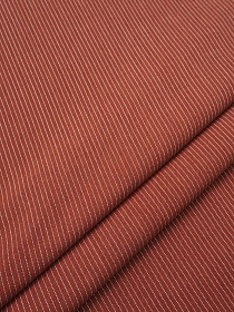 Мерный лоскут (ткань в отрезах) Пестрядь "Мелкая полоска на темно-терракотовом", ш.1.4м, хлопок-95%, п/э-5%, 165гр/м.кв