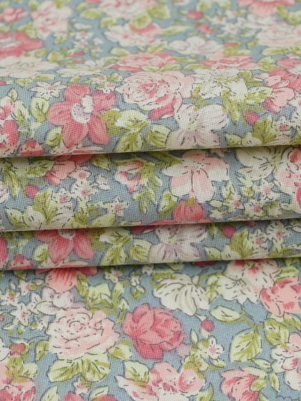 Сатин "Нежные соцветия" цв.серый , ш.2.35м, хлопок-100%, 105гр/м.кв