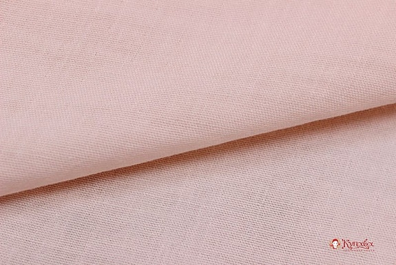 Муслин двухслойный цв.Бледно-розовый персик, ш.1.45м, хлопок-100%, 117гр/м.кв