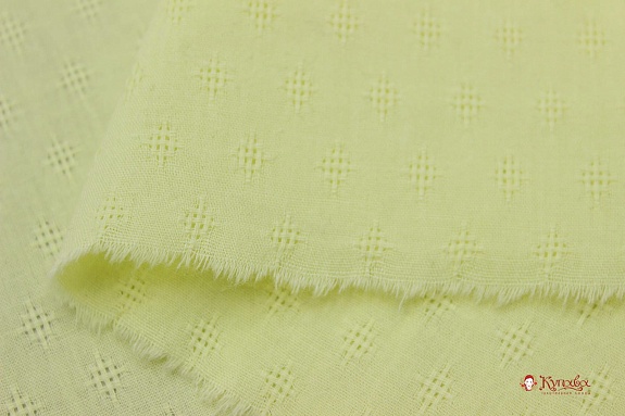 Фактурный хлопок "Ромбики мережка" цв.светлый лимон, ш.1.45 м, батист, хлопок-100%, 60гр/м.кв