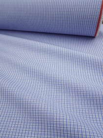 Пестроткань сорочечная "Мелкая клетка" цв.фиолетово-голубой, ш.1.5м, хлопок-100%, 100гр/м.кв