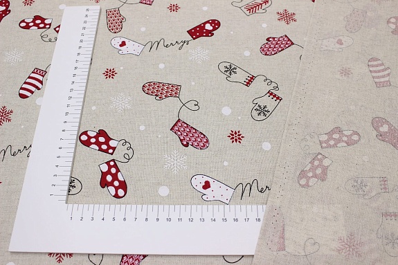 Полулен "Веселые варежки", ш.1.5м, лен-30%, хлопок-70%, 147гр/м.кв