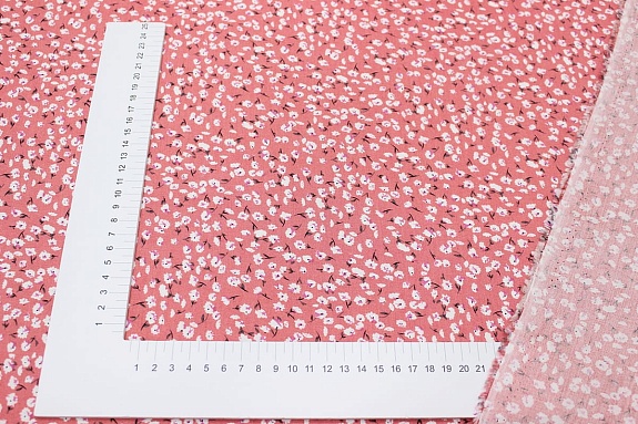 Штапель "Ядвига" цв.винтажный кораллово-розовый, ш.1.45м, вискоза-100%, 90гр/м.кв