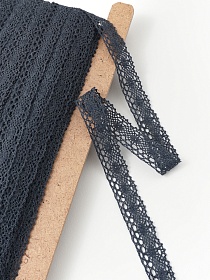 Кружево цв.темно-синий флер, ш.25мм, хлопок-90%, п/э-10%, рис.107/21