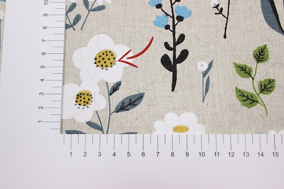 Полулен поэма "Цветущее поле" (на суровом), СОРТ2, ш.1.5м, лен-30%, хл-70%, 140гр/м.кв