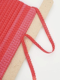 Кружево цв.ярко-коралловый, СОРТ2, ш.7мм, хлопок-90%, п/э-10%