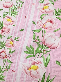 Рогожка "Радость встречи-дорожка" цв.светло-розовый, (комп), ш.1.5м, хлопок-100%, 165гр/м.кв