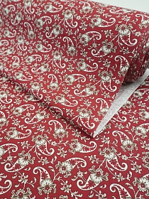 Перкаль "Волшебный завиток" цв.красно-бордовый, ГОСТ, ш.1.5м, хлопок-100%, 130гр/м.кв