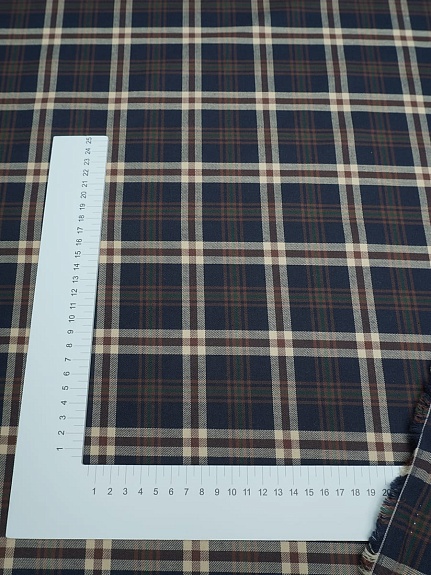 Пестрядь "Клетка" цв.чернильный/телесный, ш.1.45м, хлопок-100%, 110гр/м.кв