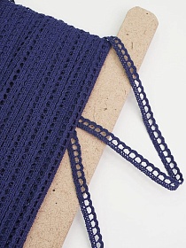 Кружево цв.т.сине-фиолетовый, ш.08мм, хлопок-90%, п/э-10%, рис.072/24