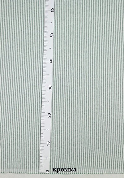 Полулен постельный с эфф. мятости "Мятно-зеленый меланж-узкая полоска", (комп), ш.2.65м