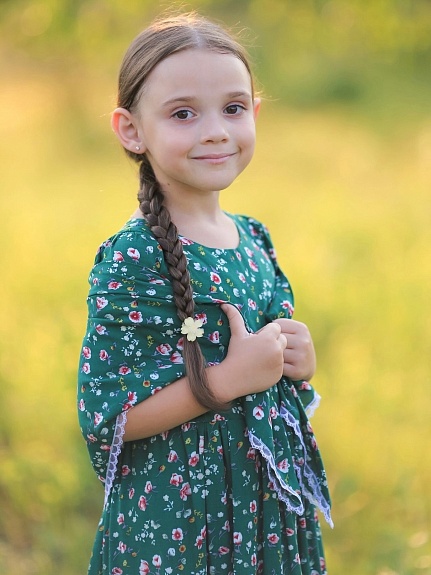 Платье и косынка из штапеля "Цветочная ночь"