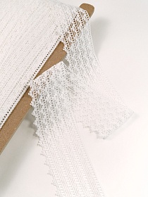 Кружево цв.белый, 65мм, хлопок-65%, п/э-35%