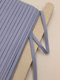 Шнур плоский цв.серый с фиолетовой дымкой, ш.7мм, хлопок-100%