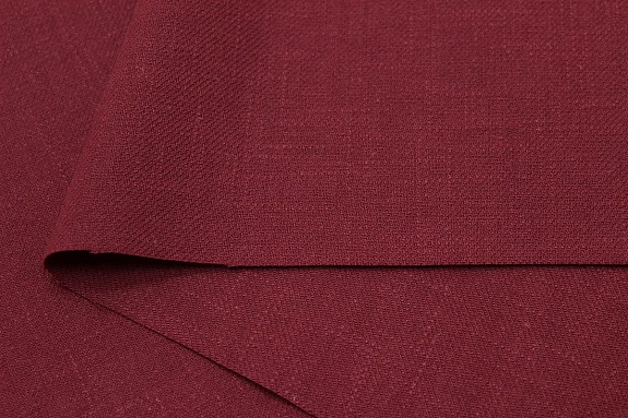 Мерный лоскут(ткань в отрезах) - Конопля с хлопком-диагональ цв.Винтажно-бордовый, СОРТ2, ш.1.4м,