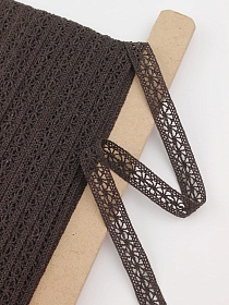 Кружево цв.темный шоколад, ш.15мм, хлопок-90%, п/э-10%