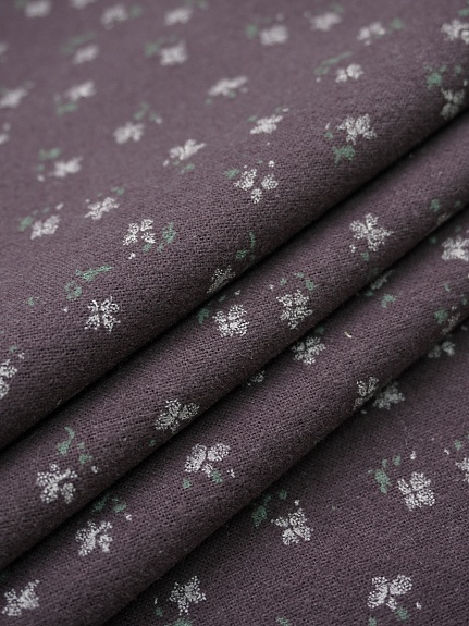 Теплый хлопок "Цветочки - мотылечки" цв.инжир, ш.1.5м, хлопок-100%, 150гр/м.кв