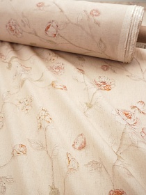 Хлопколен с вискозой Цифр.печать "Весеннее вдохновение", ш.2.5м, хл-50%, вискоза-45%, лен-5%, 110гр/м.кв