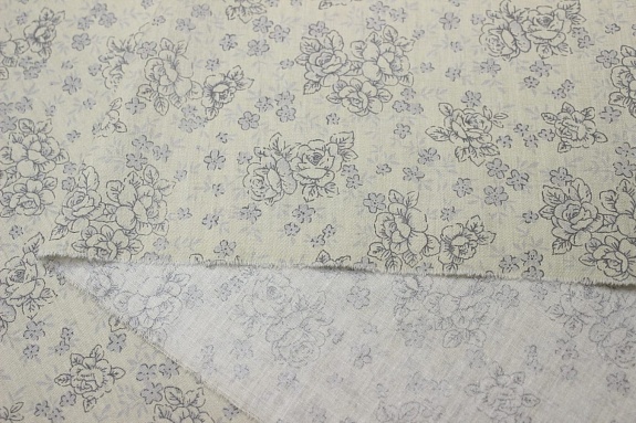 Сатин "Цветочный ноктюрн" цв.бл.телесно-серый, ш.2.35м, хлопок-100%, 110гр/м.кв