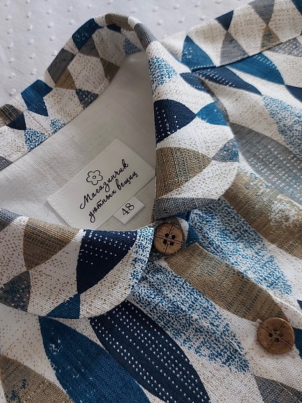 Рубашка из полульна "Аквамарин"