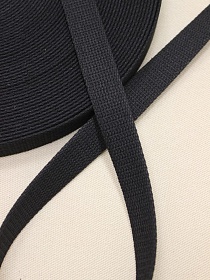 Лента ременная цв.черный с синим оттенком, ш.20мм, хлопок-100%#013404