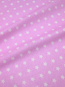 Поплин "Мелкие звезды на розовом", СОРТ2, ш.1.5м, хлопок-100%, 115гр/м.кв 