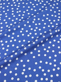 Штапель "Россыпь белого гороха (7мм)" цв.джинсово-синий, ш.1.45м, вискоза-100%, 90гр/м.кв