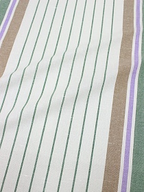 Холст полотенечный "Полоска" цв.коричневый/зеленый, ш.0.5м, лен-30%, хлопок-70%, 140гр/м.кв