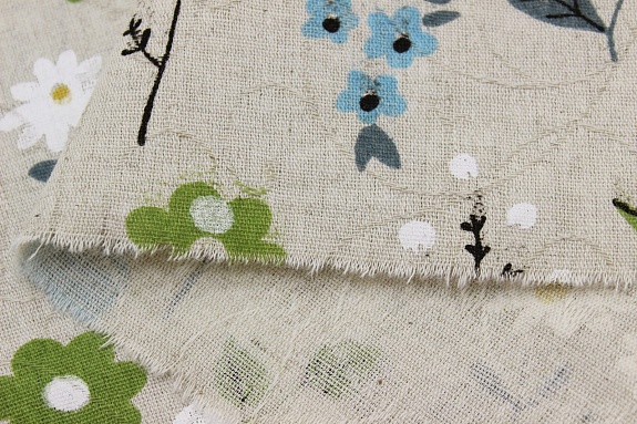 Полулен поэма "Цветущее поле" (на суровом), СОРТ2, ш.1.5м, лен-30%, хл-70%, 140гр/м.кв