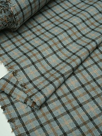 Шерсть пальтово-костюмная Твид "Клетка" цв.серый, ш.1.5м, шерсть-20%, п/э-80%, 330гр/м.кв