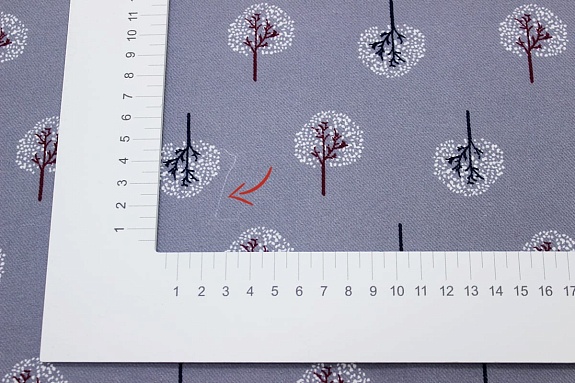 Плательный хлопок "Снежные деревья" цв.серая дымка, СОРТ2, ш.1.45м, хлопок-100%, 115гр/м.кв
