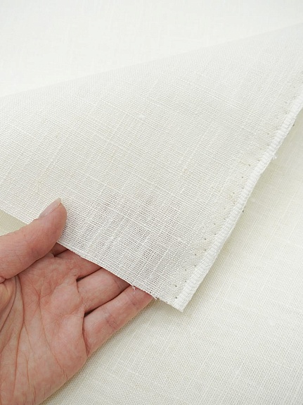 Лен интерьерный цв.Сливочный, СОРТ2, ш.1.6м, лен-100%, 270гр/м.кв