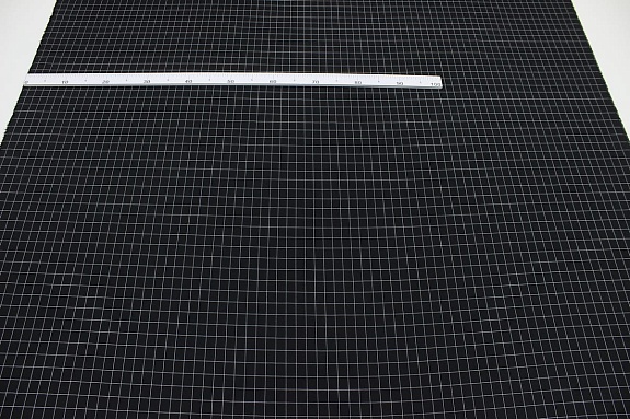 Пестрядь "Крупная клетка(22*18 мм) на черном-2", ш.1.4м, хлопок-95%, п/э-5%, 160гр/м.кв