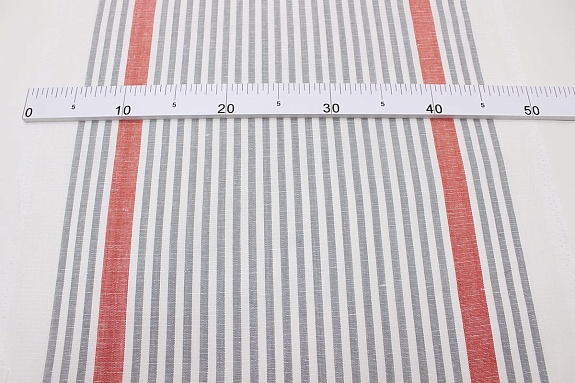 Холст полотенечный "Серые полоски на белом", ш.0.5м, лен-30%, хлопок-70%, 140гр/м.кв