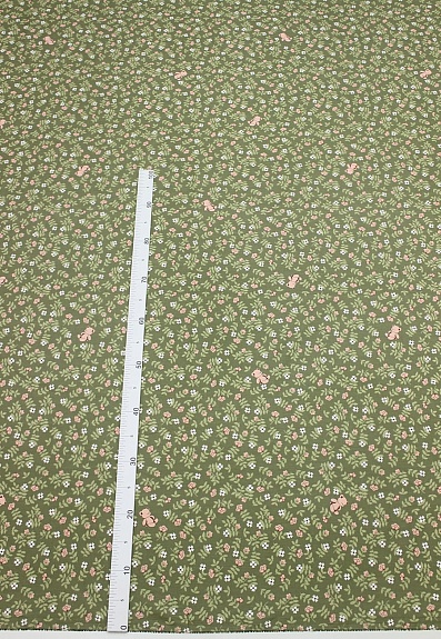 Сатин "Розовый мишка" цв.оливково-серый, ш.2.35м, хлопок-100%, 110гр/м.кв