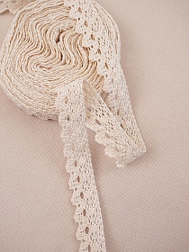 Кружево цв.суровый, ш.25мм, хлопок-100%, 10м., рис.117/3